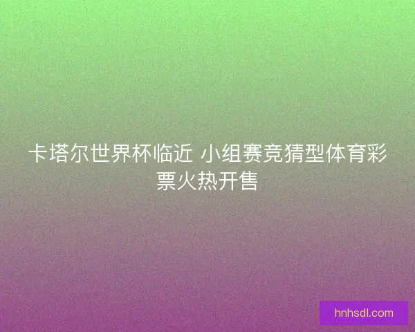 卡塔尔世界杯临近 小组赛竞猜型体育彩票火热开售 卡塔尔世界杯临近 小组赛竞猜型体育彩票火热开售